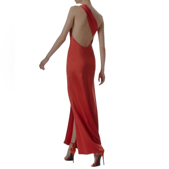 Alice + Olivia Paulette One Shoulder Ivory Satin Gown Size 6 NWOT - Picture 11 of 12